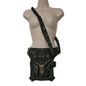 Black Steampunk Cosplay Medieval  Crossbody Messagenger Bag Holloween‎ Unisex